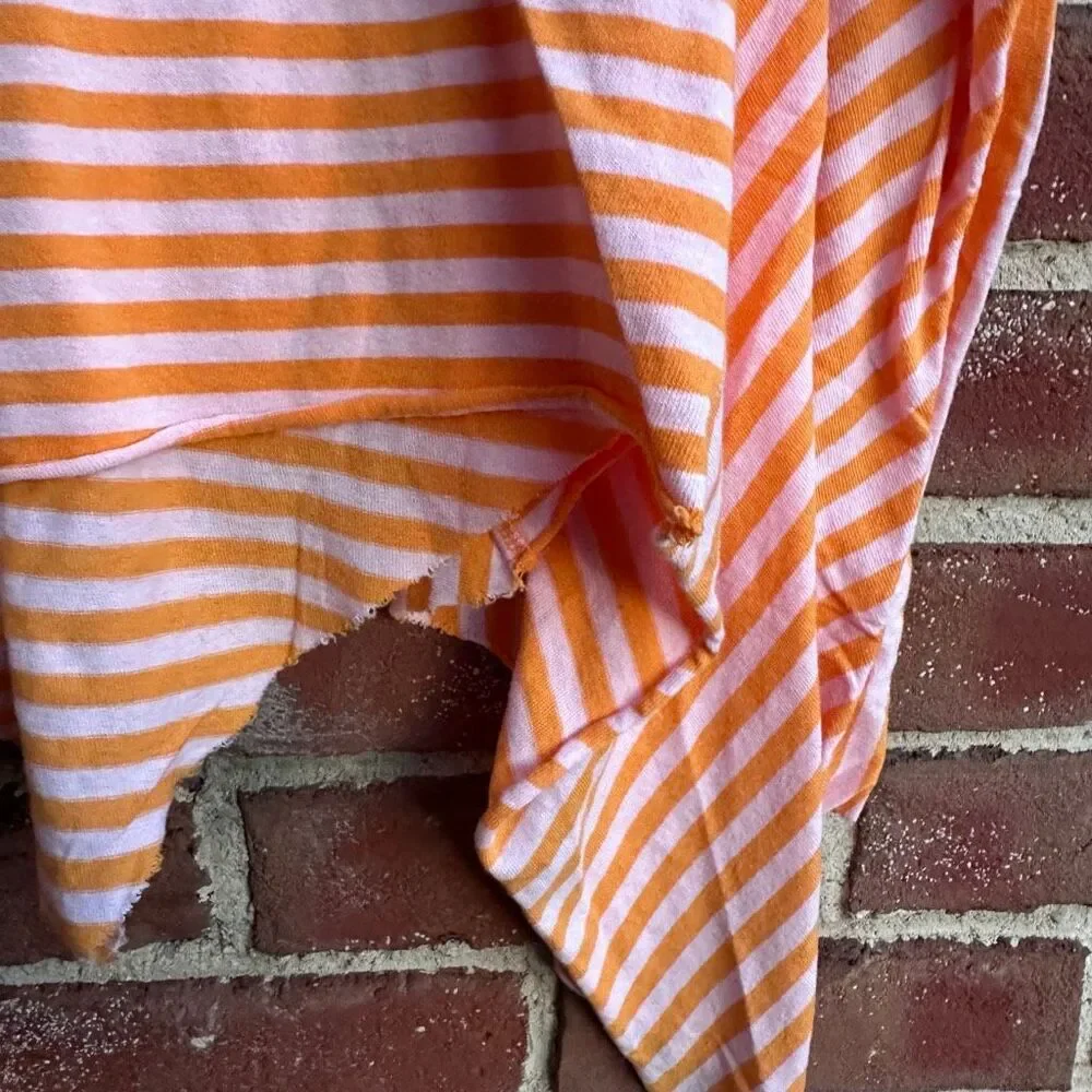 Free People X We The Free Angel Striped Tee pink orange size XS NEW